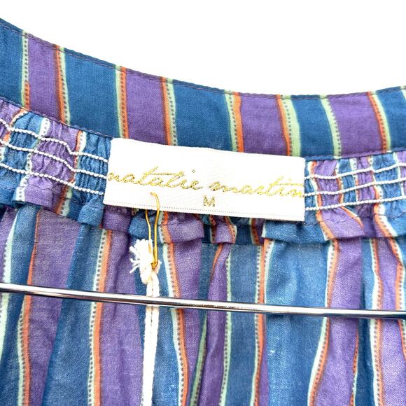 New Natalie Martin Stevie Mini Dress Rayon Batik Striped Lavender Medium - Picture 5 of 10